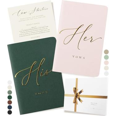Imagem de ARTESORI Livro de votos de casamento para ela e ele, toque suave, gravação em ouro, 28 páginas alinhadas, livros de votos de casamento dele e dela, essenciais de casamento, presentes para lista de
