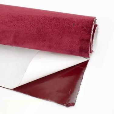 Imagem de Self-Adhesive Velvet Fabric (20x30cm, 1PC) – 0.8mm Thick Synthetic Suede for Car Roof Lining, DIY Projects, Durable(Burgundy)