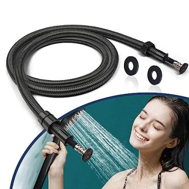 Imagem de Mangueira de chuveiro de metal premium - Mangueira de bidê de 128 cm Mangueira de vaso sanitário à prova de explosão de alta pressão para pulverizador de bidê, mangueira de chuveiro portátil