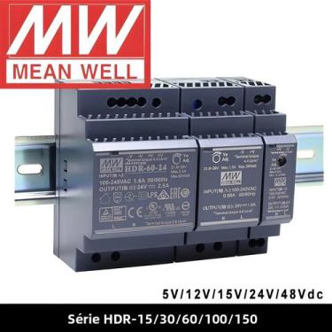 Imagem de Fonte De Alimentação Ultra Fina Mean Well Série HDR Para Trilho DIN 5V