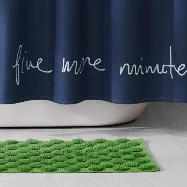 Imagem de Kate Spade New York Tapete de banho pontilhado, 43 cm x 61 cm, tapete de banho de secagem rápida absorvente de água, antiderrapante e antiderrapante, feito de 100% algodão, lavável na máquina, verde