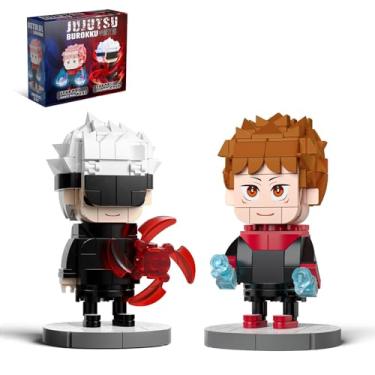 Imagem de Jujutsu Kaisen - Satoru Gojo & Yuji Itadori Action Figure Buliding Toy Set - (460+ Pcs) Compatible with Lego Brickheadz - Rotatable Arm, with Base for Disable - Gift for Anime Fans