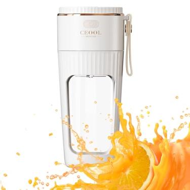 Imagem de Misturador portátil USB recarregável, mini liquidificador elétrico de 18000 RPM 10 lâminas, copo de PC de grau alimentício de 340 ml com limpeza automática, descarga rápida de pasta para suco/smoothie