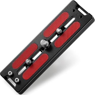 Imagem de Haoge Placas de tripé Arca HQR-127 127 mm universal Arca Swiss placa de liberação rápida para cabeça esférica de tripé com parafuso de aço inoxidável ajustável à mão de 1/10.2 cm e orifício de alça