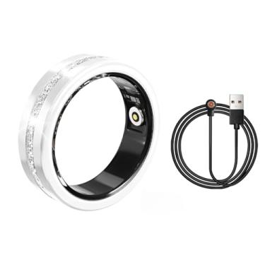 Imagem de Yihou Anel inteligente para mulheres, rastreador de atividades físicas, com monitor de frequência cardíaca, monitoramento do sono, pedômetro, calorias para Android iOS prateado 9