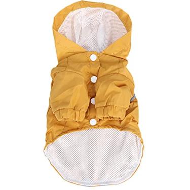 Imagem de Capa de chuva para cães com capuz impermeável para animais de estimação poncho macacão refletivo para filhotes de cachorro adequado para cães pequenos, médios e grandes (amarelo 2GG)