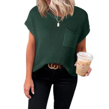 Imagem de Túnica feminina Dokotoo, manga curta, verde, tamanho GG