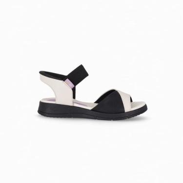 Imagem de Papete SlipFit Anabela Médio Off White com Preto - Piccadilly, 37