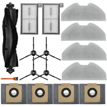Imagem de Acessórios X8 Pro, peças de reposição compatíveis com aspirador de pó robô Eufy X8 Pro, 1 escova principal, 4 escovas laterais, 4 esfregões, 4 sacos de pó, 2 filtros HEPA