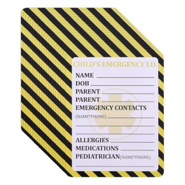 Imagem de CHGCRAFT 20 folhas de adesivo de assento de segurança de carro I.C.E. infantil em caso de emergência I.C.E. Etiquetas de contato de emergência, informações médicas para crianças, 10 x 8 cm