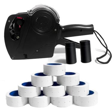 Imagem de Price Gun Pistolas de etiqueta de preço de 1 linha e 8 dígitos com etiquetas brancas em branco, conjuntos de refil de tinta para impressão de preço de etiqueta, mercearia, pequena empresa