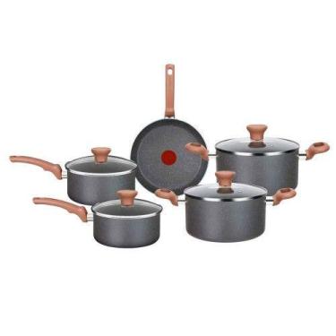 Imagem de Jogo de Panelas Natural Stone Antiaderente Minerium 5 peças Rochedo