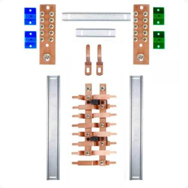 Imagem de Kit Barramento Bifásico Padrão Cemar 100A para 16 Circuitos - Zathura