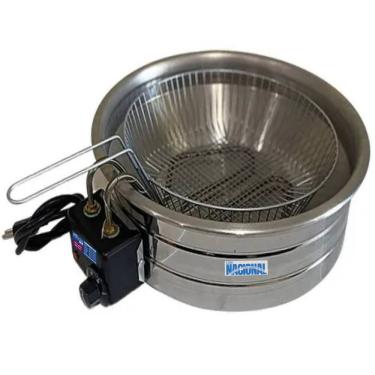 Imagem de Fritadeira Elétrica Industrial Residencial 5L 220V Tacho Redondo Coxinha Frango Pastel Batata 