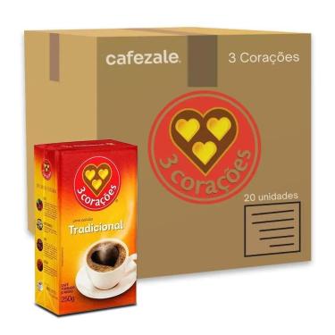 Imagem de Café 3 Corações Tradicional A Vácuo Kit 20 Pacotes De 250G