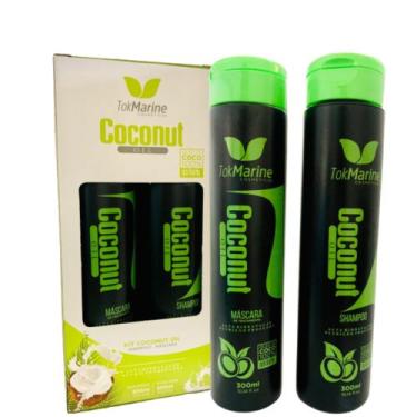 Imagem de Kit Shampoo + Mascara Condicionador Coconut 2x300ml - TokMarine Cosmét