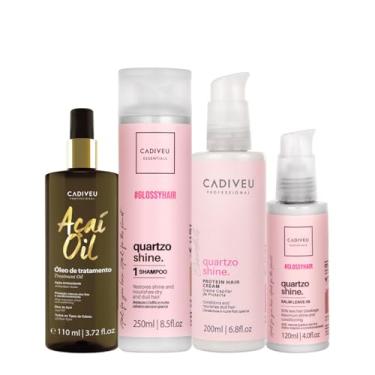 Imagem de Kit Cadiveu Professional Essentials Quartzo Shine Shampoo Pré-Shampoo Leave-in e Açaí Oil 110 (4 produtos)