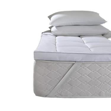 Imagem de Pillow Top Casal 6cm Toque de Plumas – Conforto de Cama de Hotel 1000g/m²