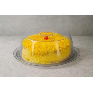 Imagem de Porta Bolo Com Bandeja Inox E Tampa Acrílica Ravinox