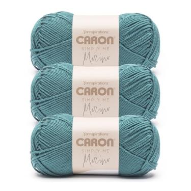 Imagem de Caron Simply Me Fio Merino Turquesa Mar - Pacote com 3 100 g - 50% acrílico, 50% lã de merino - #3 DK (Leve) - 215 jardas - Tricô/Crochê