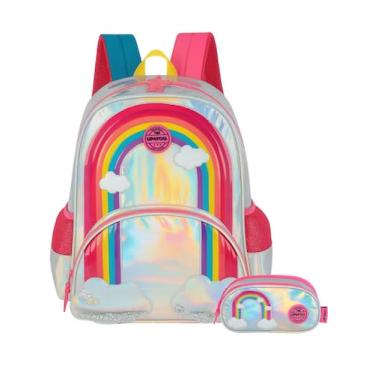 Imagem de Kit Escolar Arco-Íris Mochila de Costas + Estojo Triplo - UP4YOU, Prat