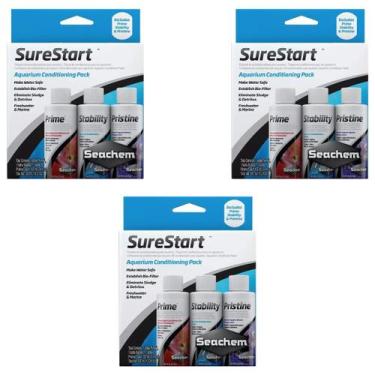 Imagem de 3 Kits Sure Start Pack 3-100ml - Seachem