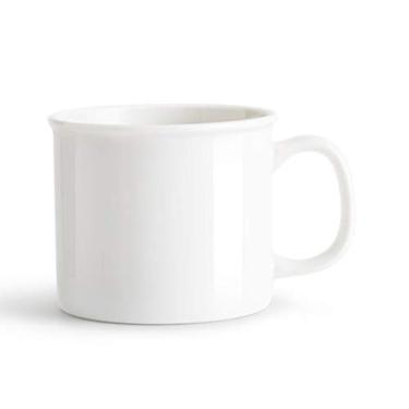 Imagem de Caneca de cerâmica caneca de cerâmica branca clássica com capacidade de esmalte liso com alça de forma redonda caneca de café portátil xícara de chá requintada 240ml casa e escritório (cor: branco)