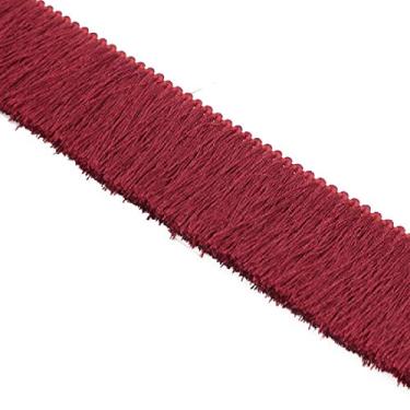 Imagem de Decoração requintada de borla, 10 metros x 3,5 cm de largura com franja de borla, tecido de acabamento de renda, fita de costura DIY para cortina roupas mesa decoração de casa (vermelho) (cor: laranja