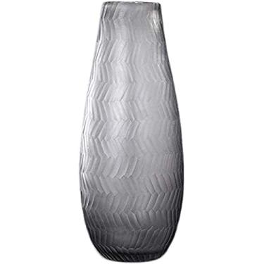 Imagem de Vaso Grave Decoração Borda Dourada Design de Cor Negra Vida Floral Mais Brilhante Materiais Naturais Geométrico Flores Favoritas Vidro para Flores (Cor: C)