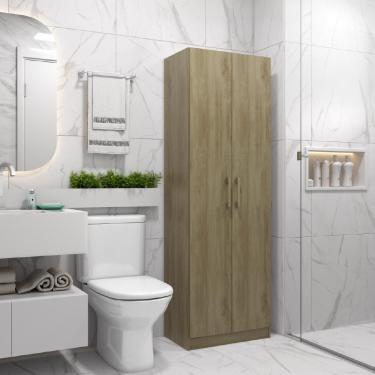 Imagem de Armário Utilitário Banheiro 2 Portas Noce Carraro