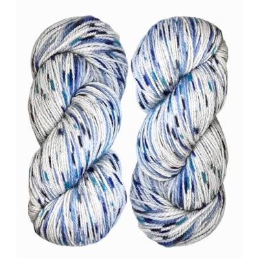 Imagem de Sunny Cat Fio de lã Fusion - Conjunto de 2 novelos de mistura de lã - 100 g/3,5 oz cada - 400 m/435 jardas - Feito na Turquia. Cores naturais tingidas à mão. Fio de peso médio premium para tricô e