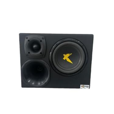 Imagem de Caixa de Som xc300 Trio Digital Driver Super tweeter Subwoofer 8 Polegadas, Amplificador Digital, Preto, 50x37x37cm, com Chicote de Instalação