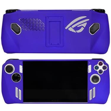 Imagem de EIELST Capa protetora projetada para ASUS ROG Ally 2023 - [proteção contra quedas de grau militar de 3 metros] Capa antiderrapante para jogos de liga rog portátil com suporte - azul