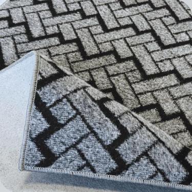 Imagem de Tapete Para Sala Quarto Cinza Preto 2,00 X 2,50m Feltro Macio Recepção Escritório Grande