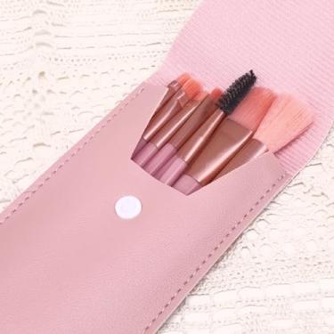 Imagem de 1 conjunto de pincéis de maquiagem malva para viagem, mini pincéis cosméticos faciais com bolsas, kit de pincel de base, lembrancinhas de despedida de solteira, presentes de dama de honra para chá de