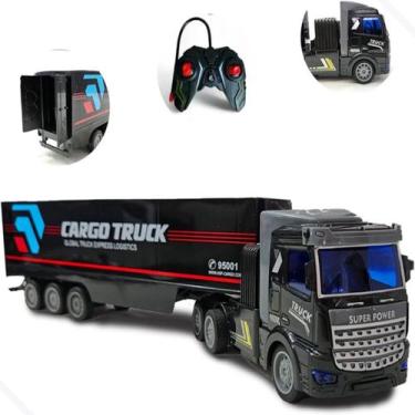 Imagem de Carrinho de Controle Remoto Carreta Baú Recarregável Com Luz - Fun Gam