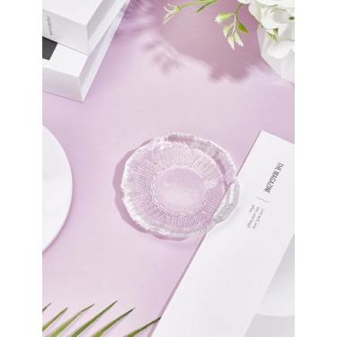 Imagem de 1 peça de porta-copos de vidro de flores, porta-copos de cristal antiderrapante absorvente para proteção de mesa e mesa de escritório ornamento de mesa de jantar presentes de inauguração de casa, 87 x