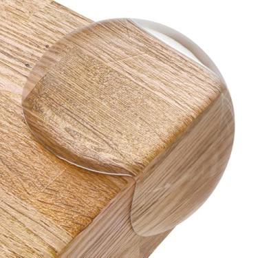 Imagem de 10 peças de proteção de canto de móveis e amortecedores de segurança de borda, protetores de canto transparentes de silicone macio, gel adesivo para móveis, armários, mesas de vidro e café, redondo