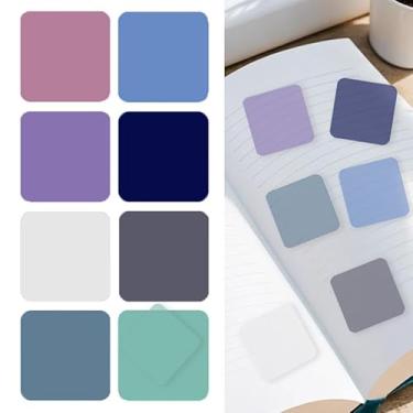 Imagem de 8 pacotes de notas adesivas transparentes coloridas, notas adesivas transparentes, bloco de notas adesivo removível para uso no escritório e em casa, 160 folhas