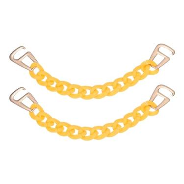 Imagem de 2 peças, correntes, tamancos, sandálias, sapatos, acessórios de corrente, formato redondo para decoração de sapatos, faça você mesmo, presente de aniversário feminino, amarelo escuro, 22x2 cm, Metal