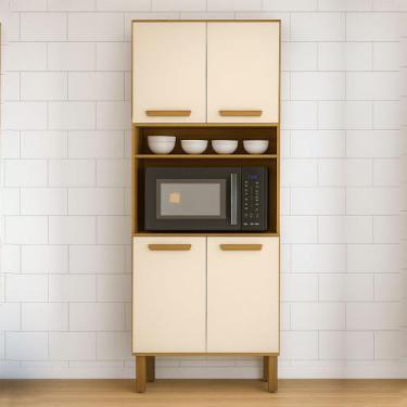 Imagem de Armário Panaleiro de Cozinha Athenas 4 Portas Espaçoso e Funcional Mob