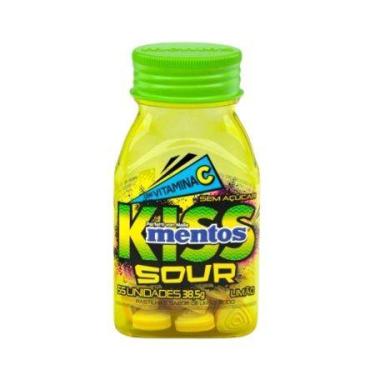 Imagem de Mentos Kiss Sour Sem Açúcar Limão Ácido 55 unidades 38,5g