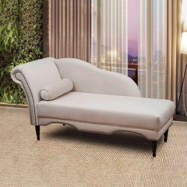 Imagem de Chaise Longue Divã Copenhagen Veludo Bege Marfim 160 Speciale Home Bege