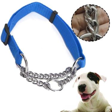 Imagem de Coleira Ajustavel Elo Torcido Cachorro Semi Enforcador