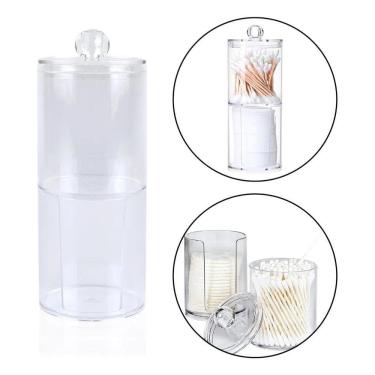 Imagem de 3X Porta Algodão Cotonete Maquiagem Organizador Acrílico 2 E