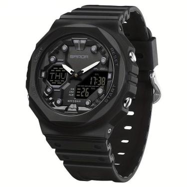 Imagem de Relógio Masculino Esportivo Multifuncional Com Mostrador Grande Sanda Preto