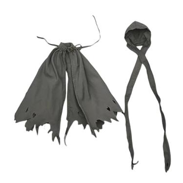 Imagem de Dynwave Capa e chapéu para bonecos de ação 1:12, acessórios para bonecos, roupas de boneca unissex da moda em tecido, roupas em miniatura para 6 polegadas, Preto