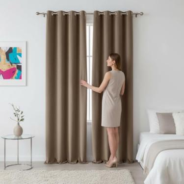 Imagem de Cortina Blackout ou Blecaute em Tecido Grosso Premium Quarto Sala branco creme cinza marrom (Marrom, 2,60 m x 2,30 m)