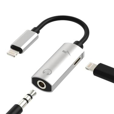 Imagem de Adaptador Lightning para conector de fone de ouvido de 3,5 mm (2 em 1) para iPhone 14 13 12 Pro Max para Apple para iluminação de iPad, carregador de fone de ouvido, dongle, adaptador de cabo auxiliar