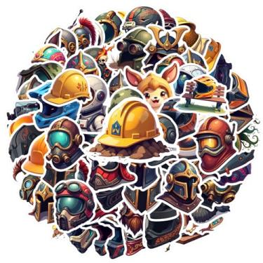 Imagem de 100 peças Capacete Soldado Medieval Futurista Espaço Graffiti Decalques Pacote de Adesivos Blindados Brinquedo para Guitarra Laptop Capacete Skate Notebook Bagagem Celular Copo
